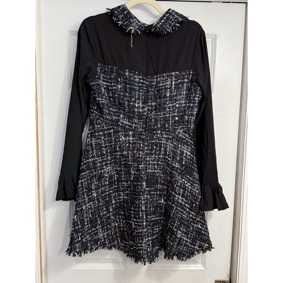 INA Black Tweed Sheath Dress NWT Size Large Whimsy School Goth Softgirl - Picture 8 of 14